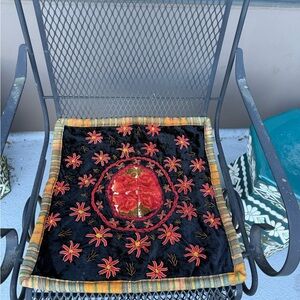 Vintage Huipil Embroidered & Ikat Cushion Cover